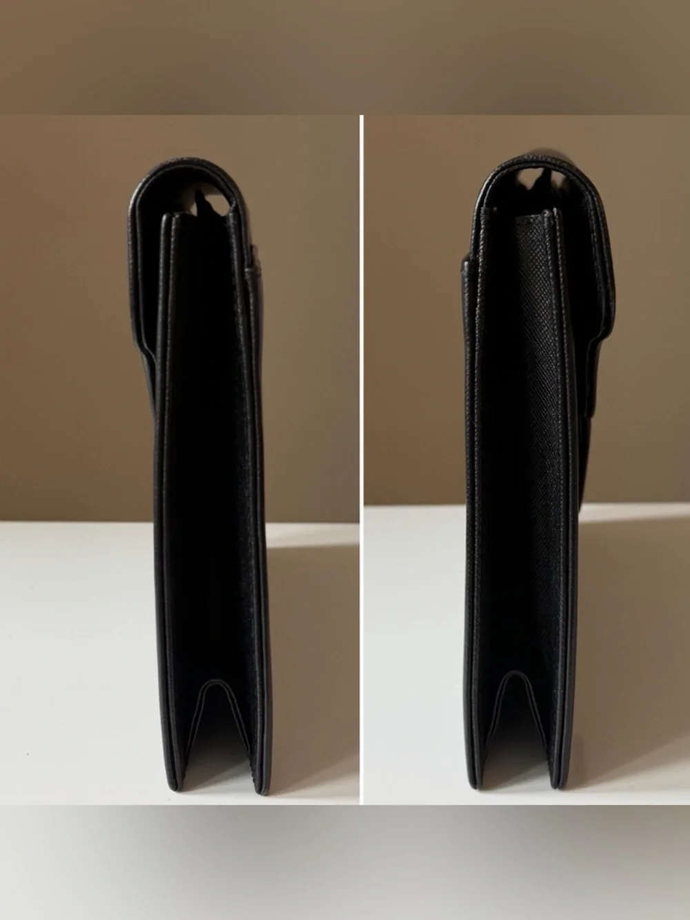 Yves Saint Laurent Black Leather Envelope Clutch - Vintage - Picture 4 of 12